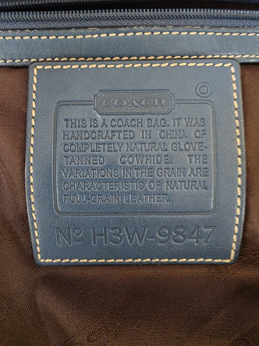 Vintage Coach Legacy Market Tote Cobalt Blue Glove Tanned Leather Shoulder Bag - Picture 10 of 14